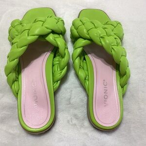 Vionic Kalina Braided Cross Strap Slides NO SIZE TAG MEASURES AROUND 10.5 to 11